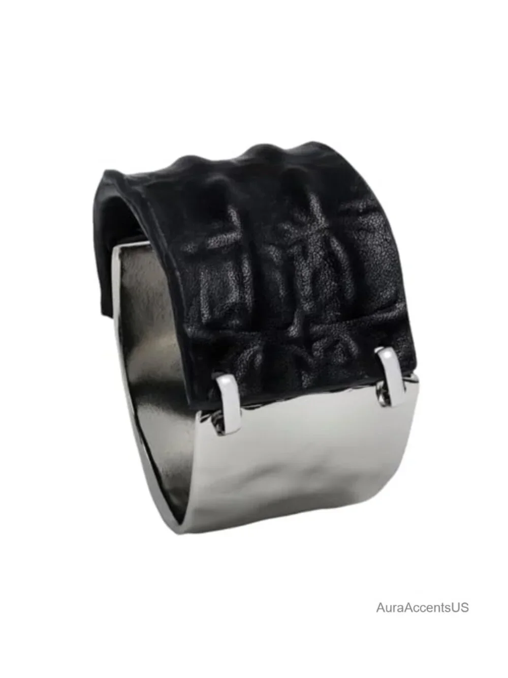 Genuine Leather Cuff Bracelet for Women Wrap Style Statement Jewelry